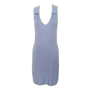 FRESHMAN 1996 Knit Sweater Dress Blue Sleeveless Size Medium New